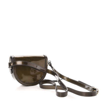 Burberry Patent Calfskin Georgie Mini Crossbody Bag Dark Nickel 3 of 12