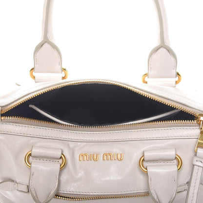 Miu Miu Vitello Shine Zip Tote Talco 7 of 14