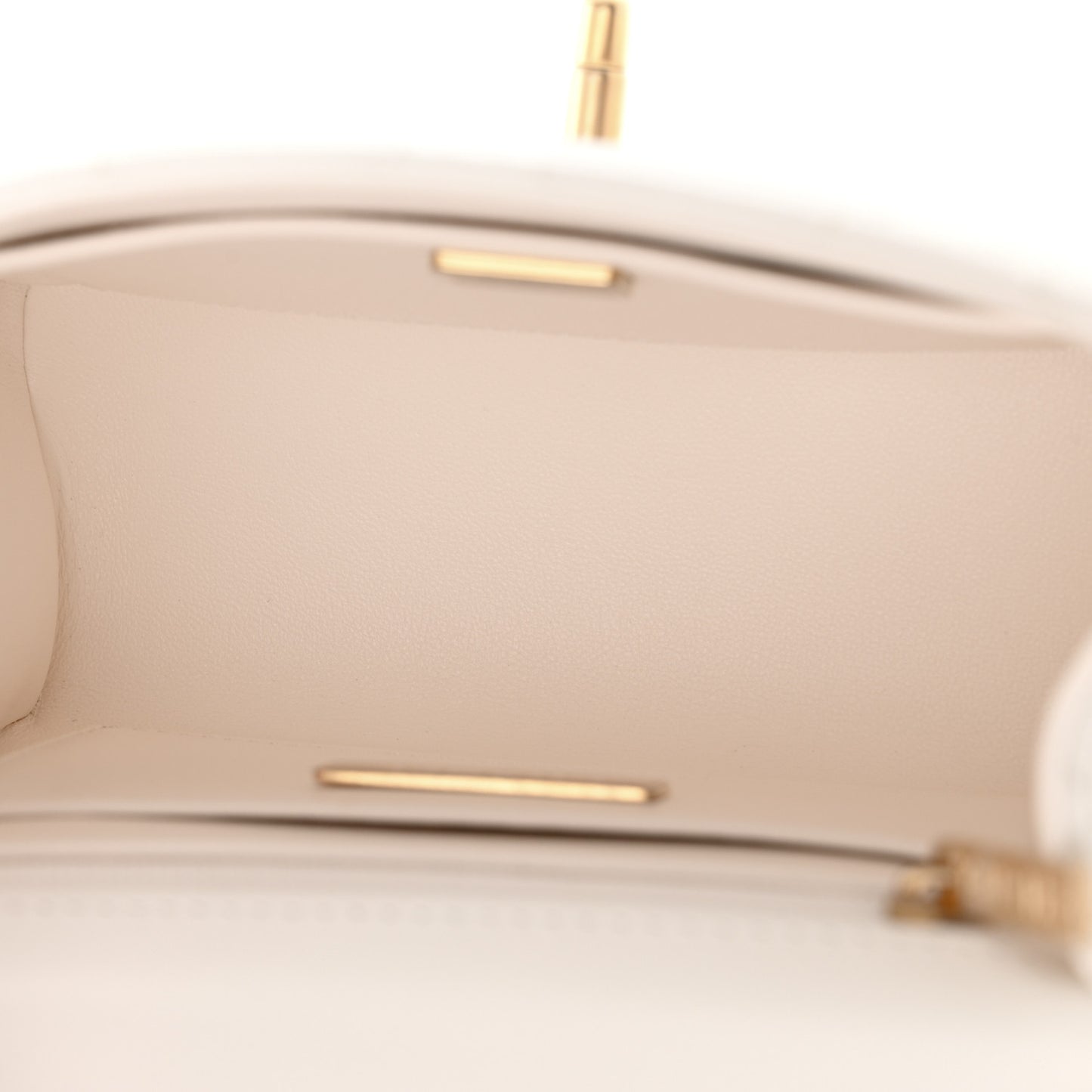 Lambskin Handle Crush Top Handle Flap Bag White