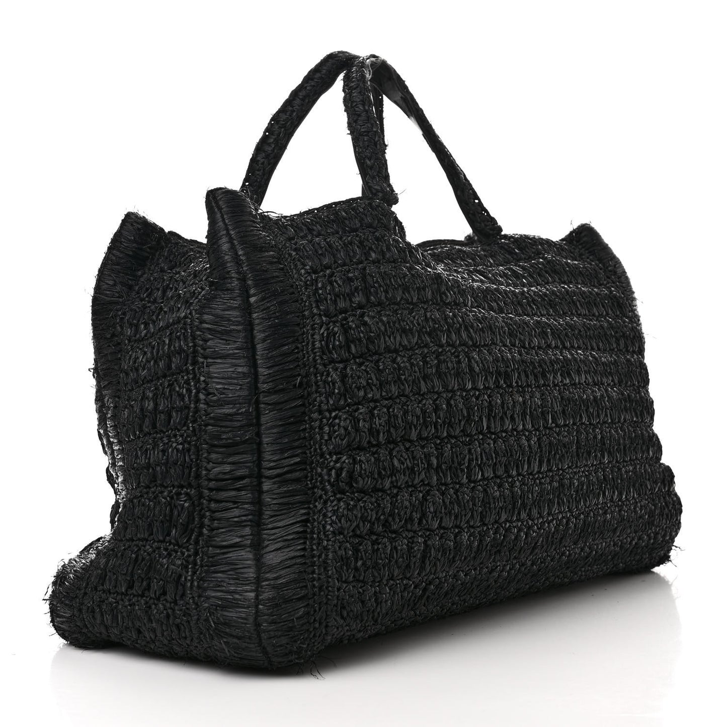 Raffia Supervee In It Tote Black