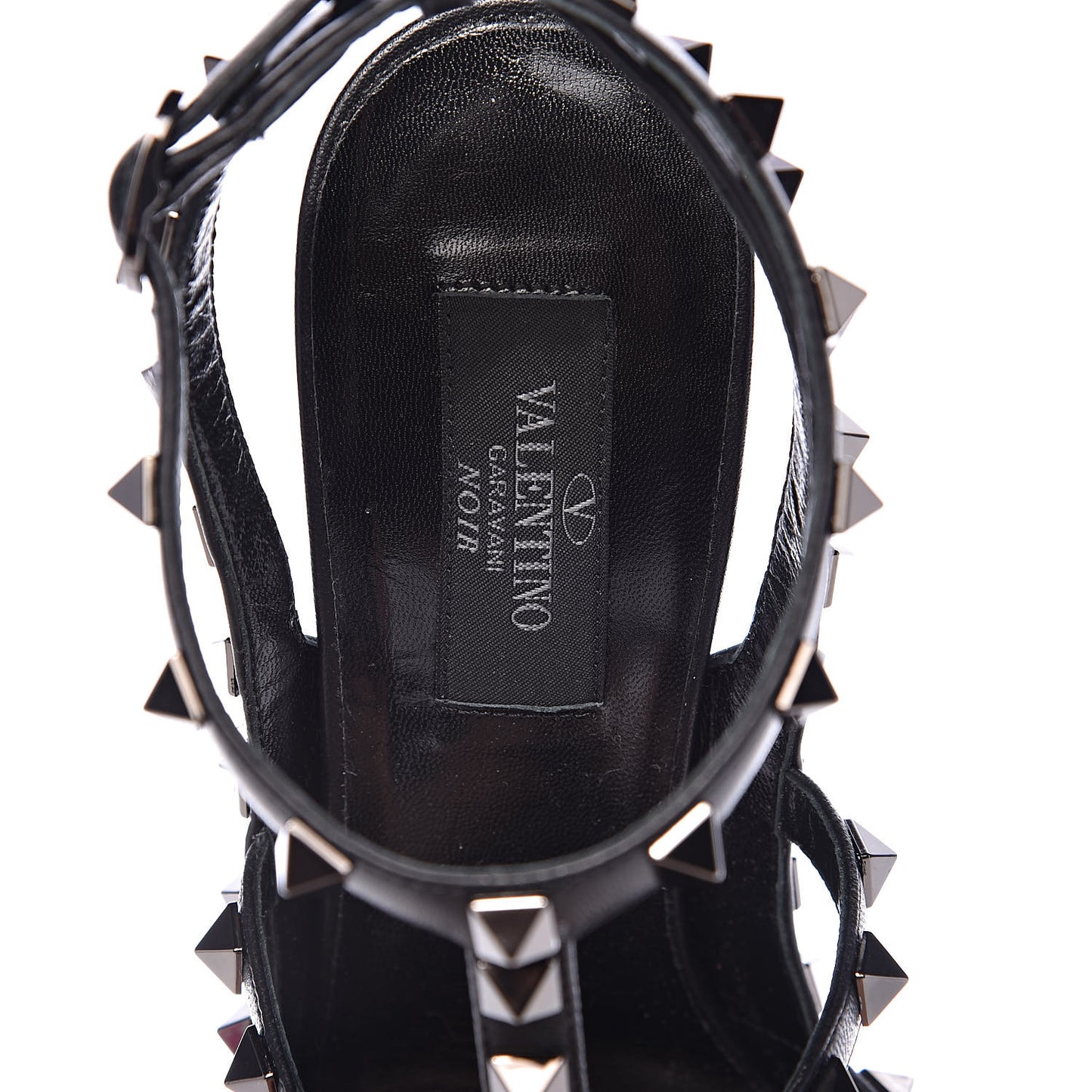 Nappa Rockstud Ankle Strap Pumps 38 Black