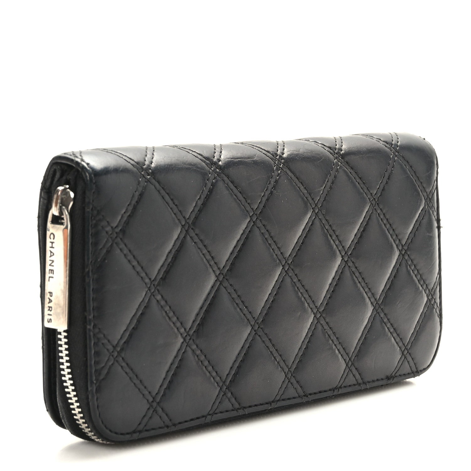 Chanel Aged Calfskin Quilted Paris New York PNY Wallet Black 3 of 7