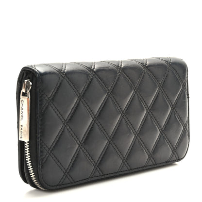 Chanel Aged Calfskin Quilted Paris New York PNY Wallet Black 3 of 7