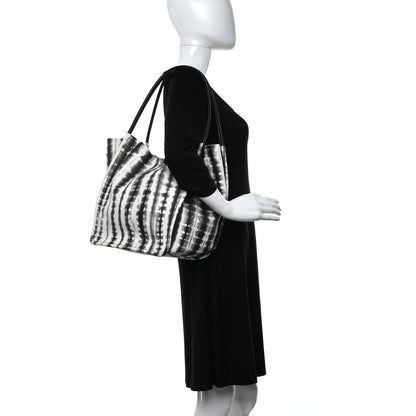 Proenza Schouler Grained Calfskin Large Tie Dye Tote Black White 2 of 9