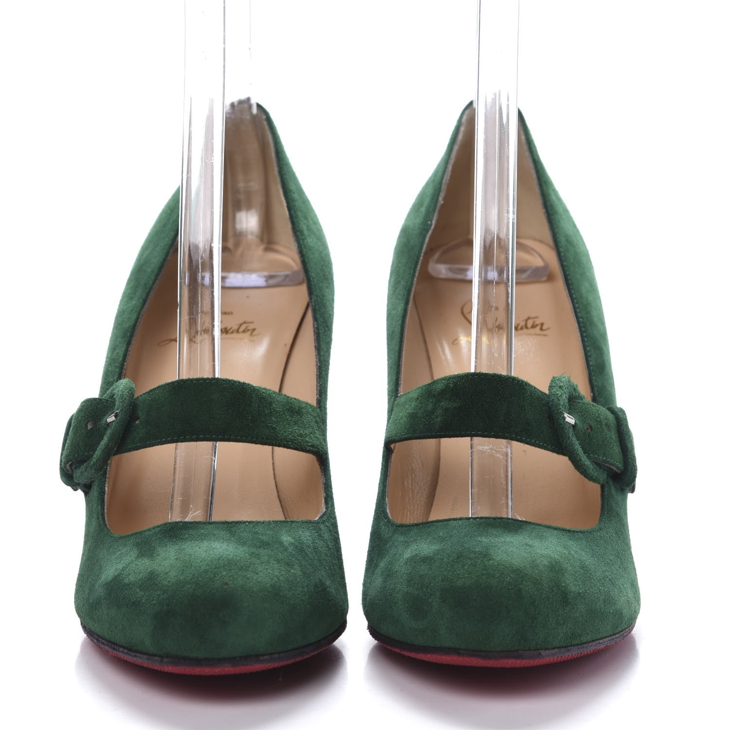 Christian Louboutin Veau Velours FY Alta 85 Pumps 39.5 Jungle 2 of 7