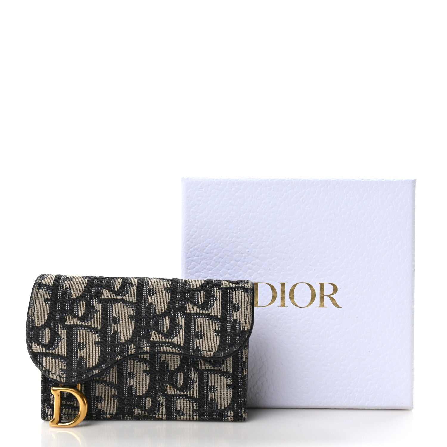 Christian Dior Oblique Saddle Card Holder Blue 12 of 12