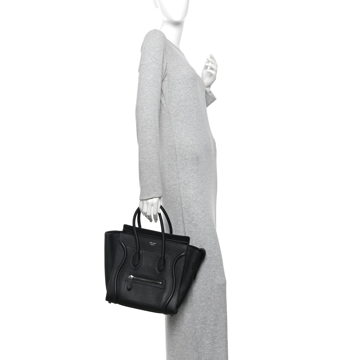 Drummed Calfskin Micro Luggage Black