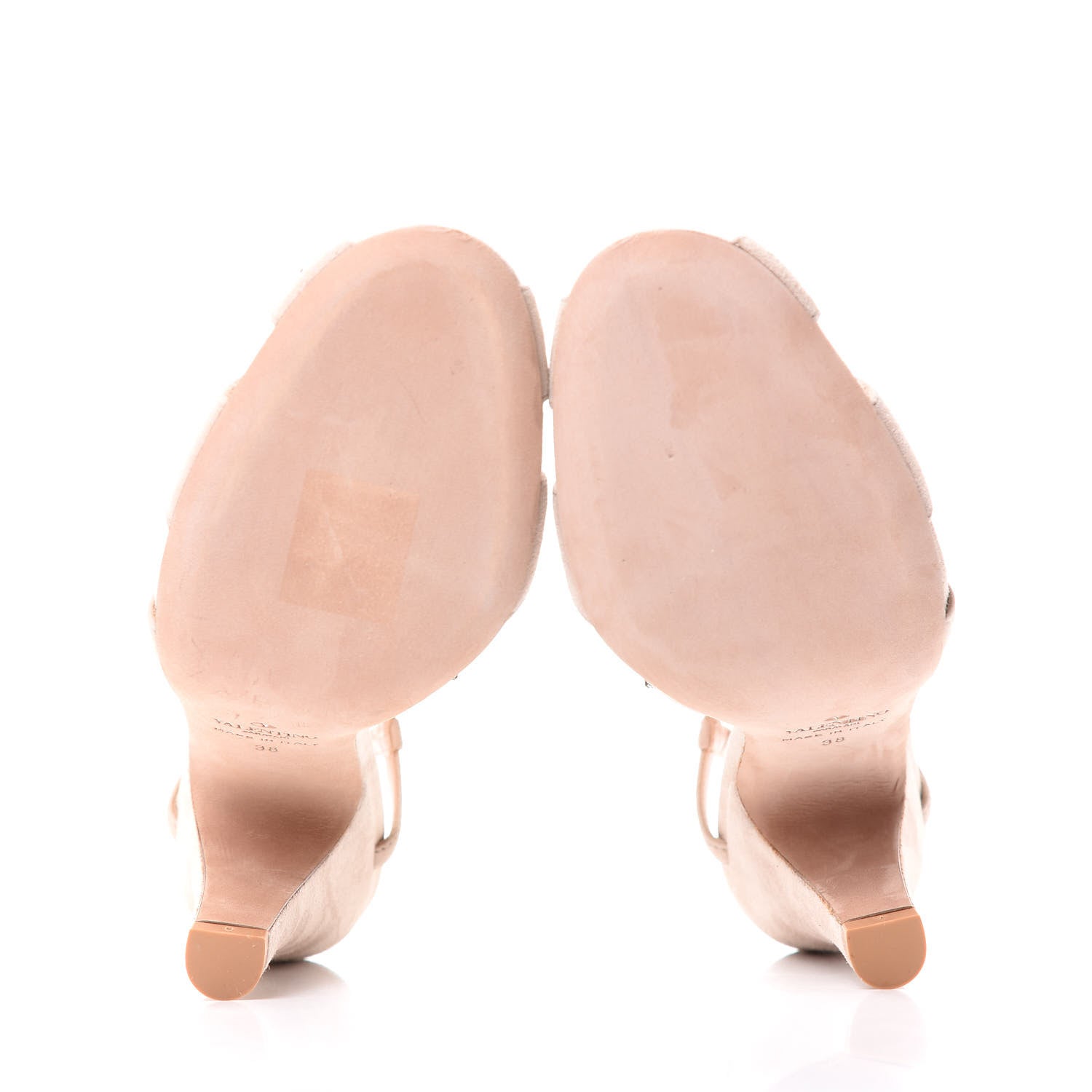 Valentino Garavani Suede Crystal Embellished Sandals 38 Poudre 6 of 10
