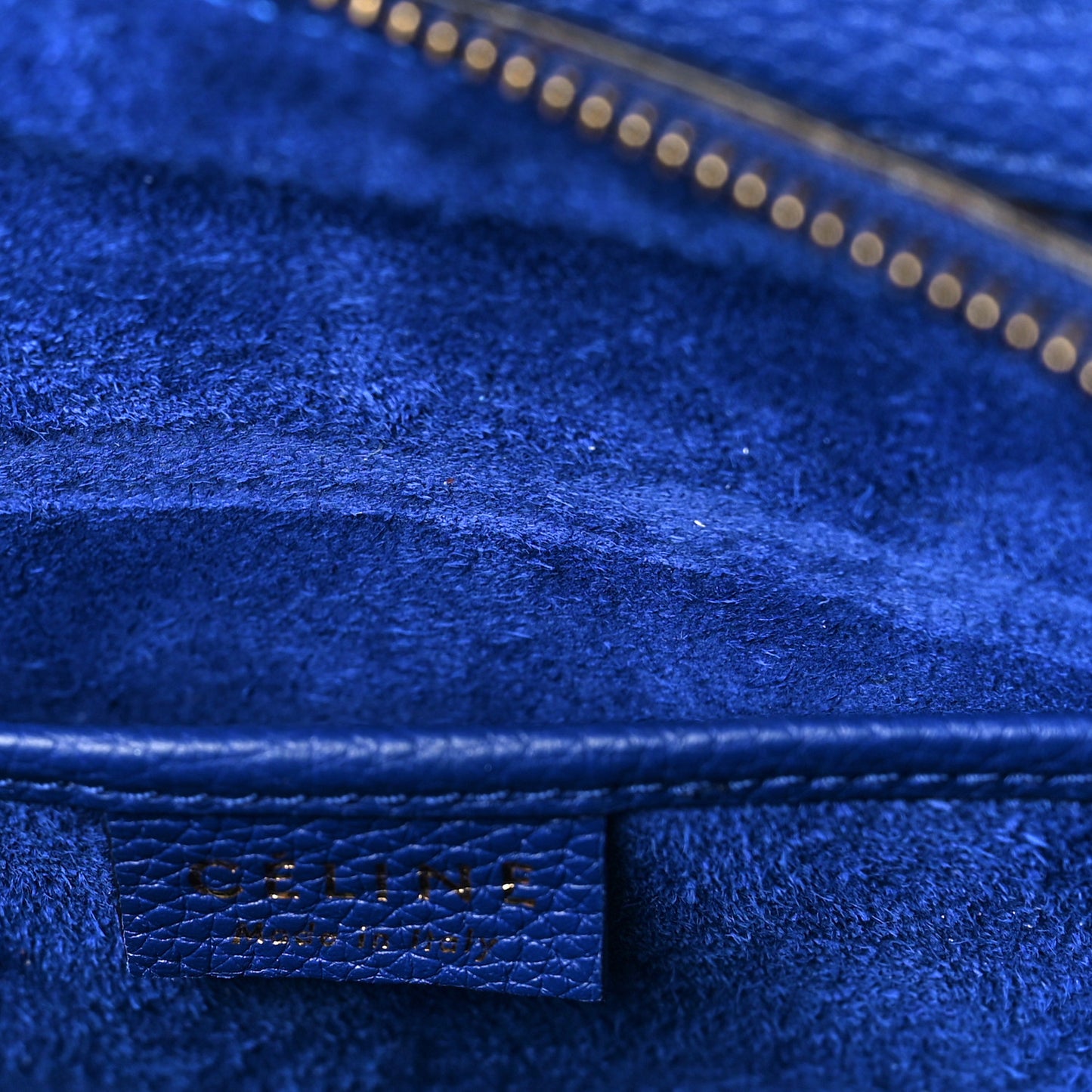 Drummed Calfskin Nano Luggage Indigo