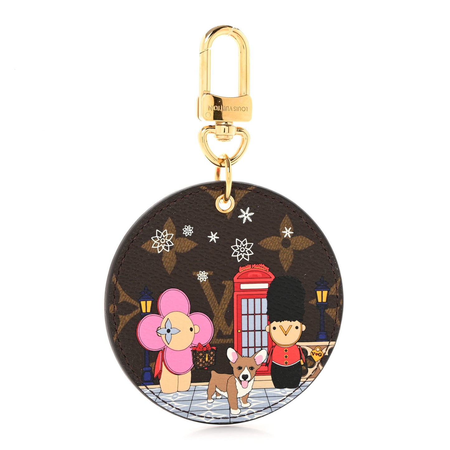 Monogram 2021 Christmas Animation London Bag Charm Key Ring Red