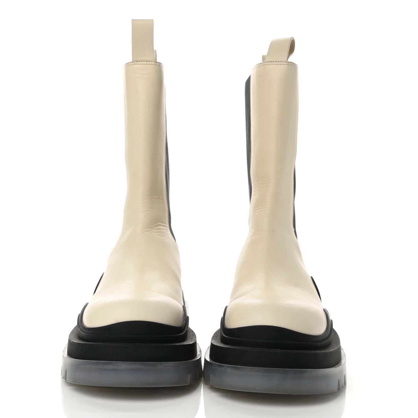 Calfskin The Tire Chelsea Boots 40 Wax Black Transparent