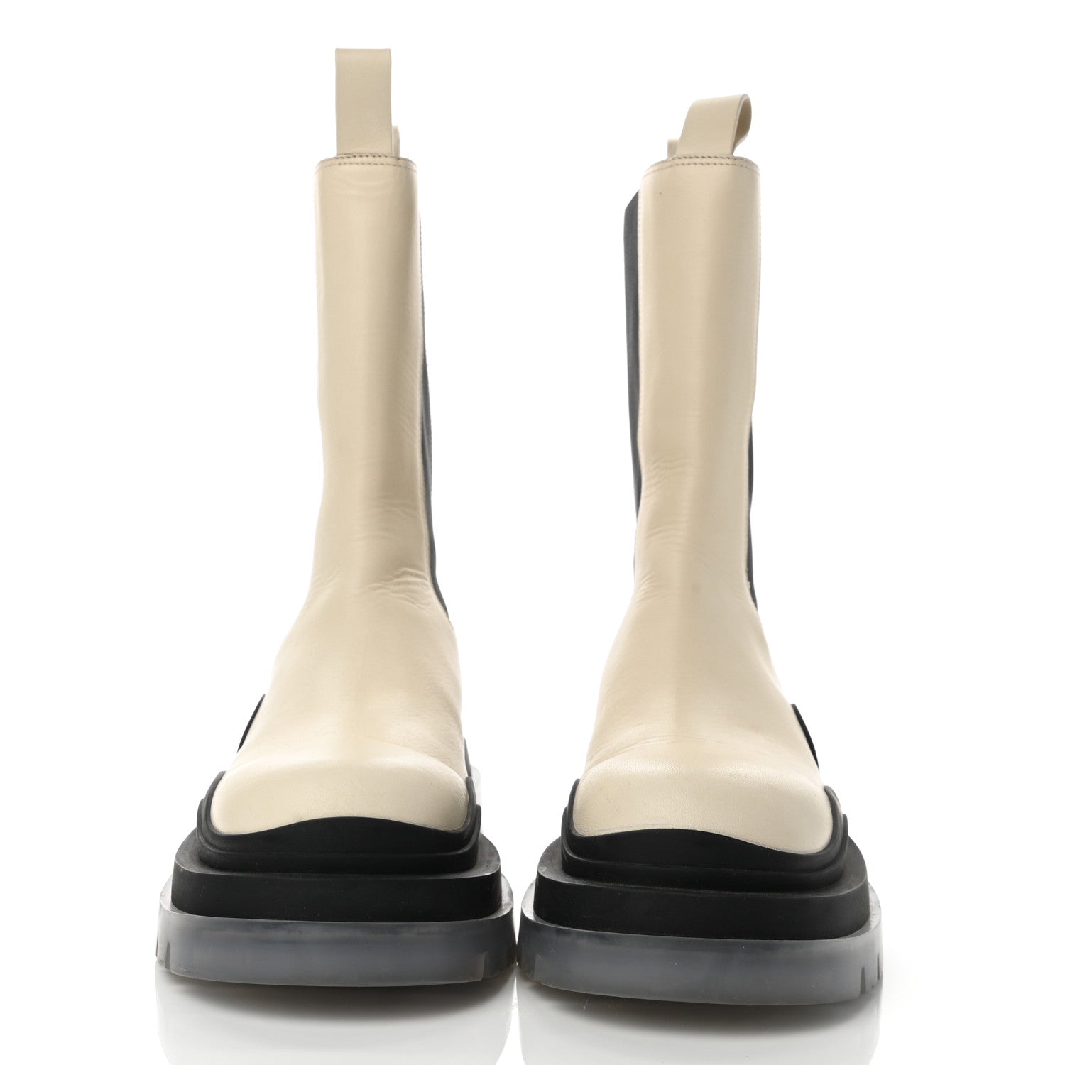 Bottega Veneta Calfskin The Tire Chelsea Boots 40 Wax Black Transparent 2 of 8