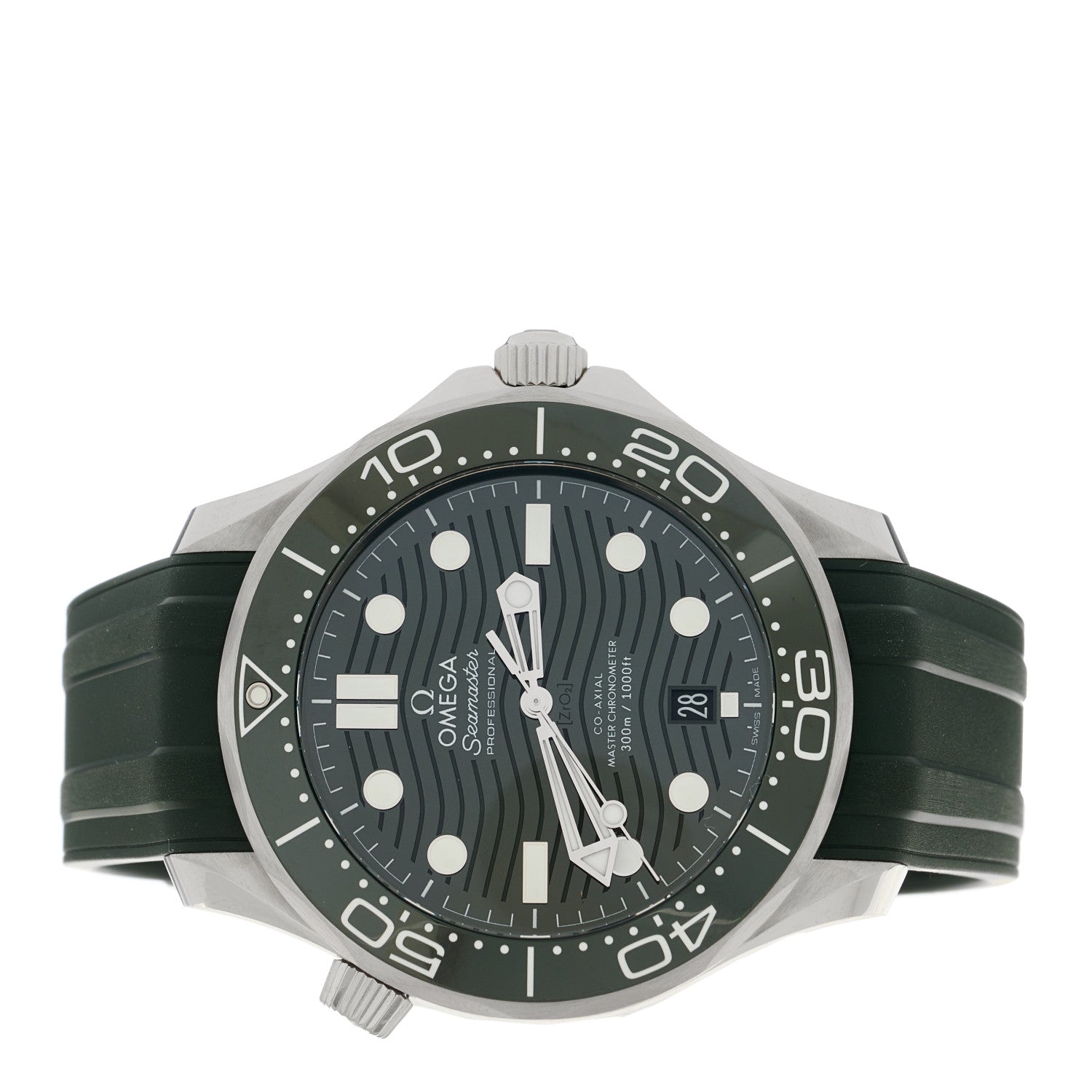 Omega Stainless Steel Rubber 42mm Seamaster Diver 300M Co-Axial Master Chronometer Automatic Watch Green 210.32.42.20.10.001 2 of 5
