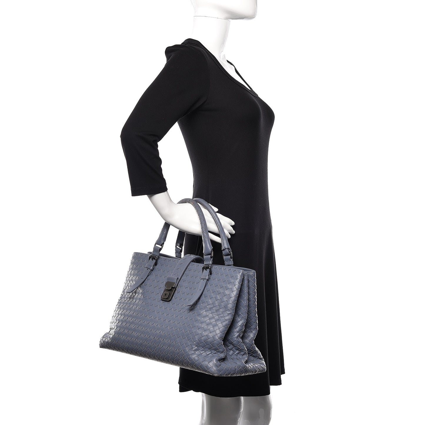 Nappa Intrecciato Medium Roma Tote Baltic Blue