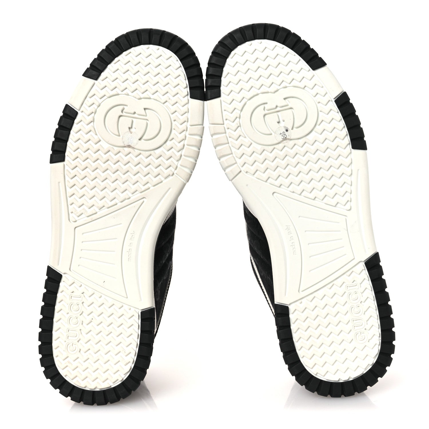 Gucci Calfskin Suede GG Monogram Re-Web Womens Sneakers 38 White Black 7 of 11