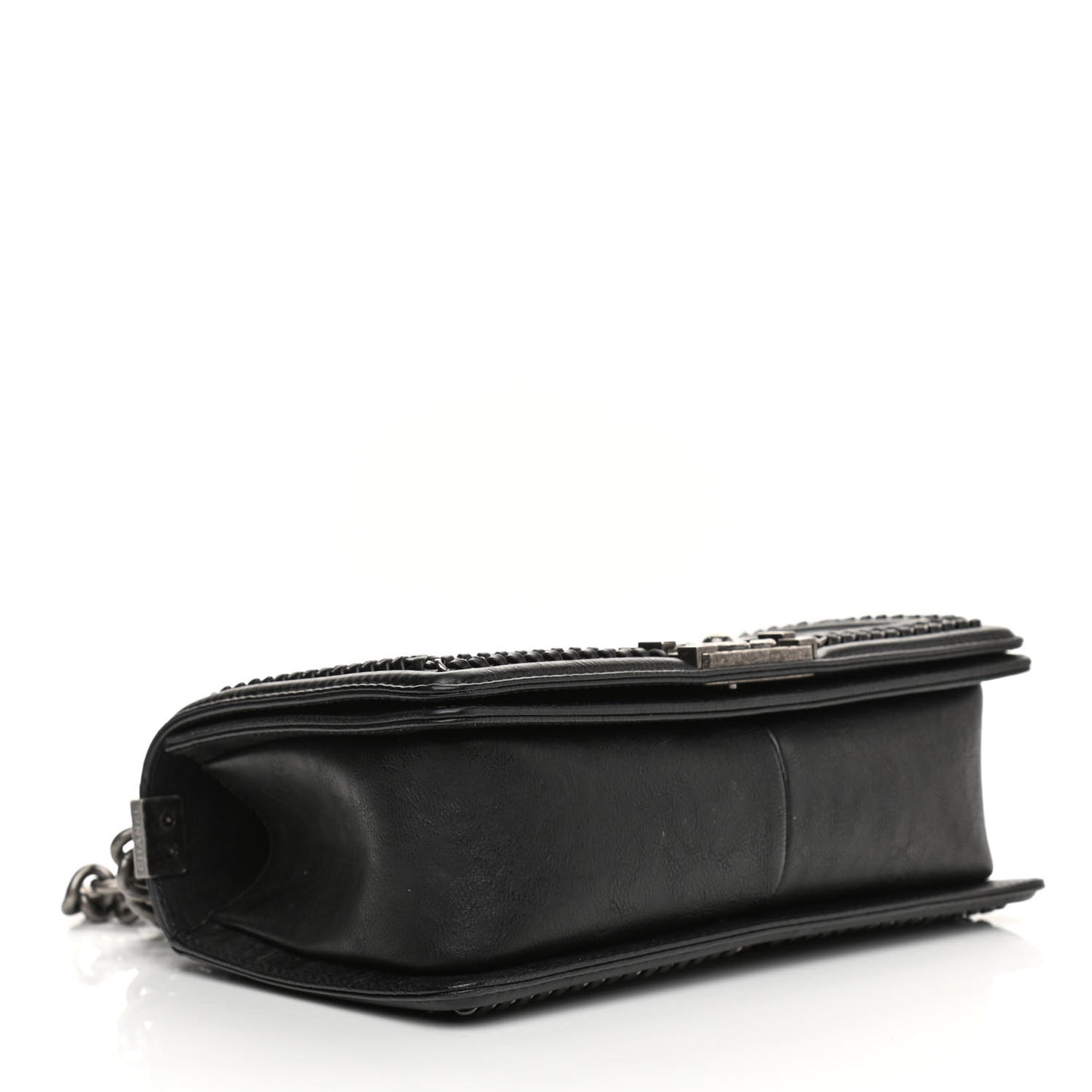 Goatskin Quilted Medium Boy Handle Flap Black