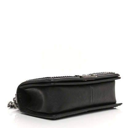 Chanel Goatskin Quilted Medium Boy Handle Flap Black 3 of 10