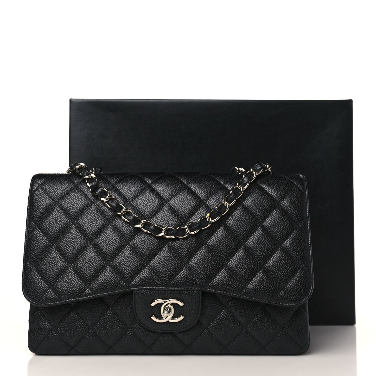 Caviar Quilted Jumbo Single Flap Black