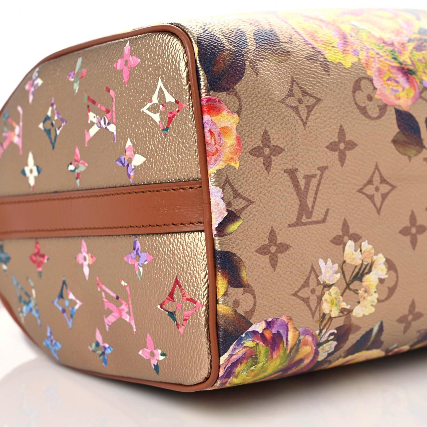 Metallic Monogram LV Garden Speedy Bandouliere 25 Gold