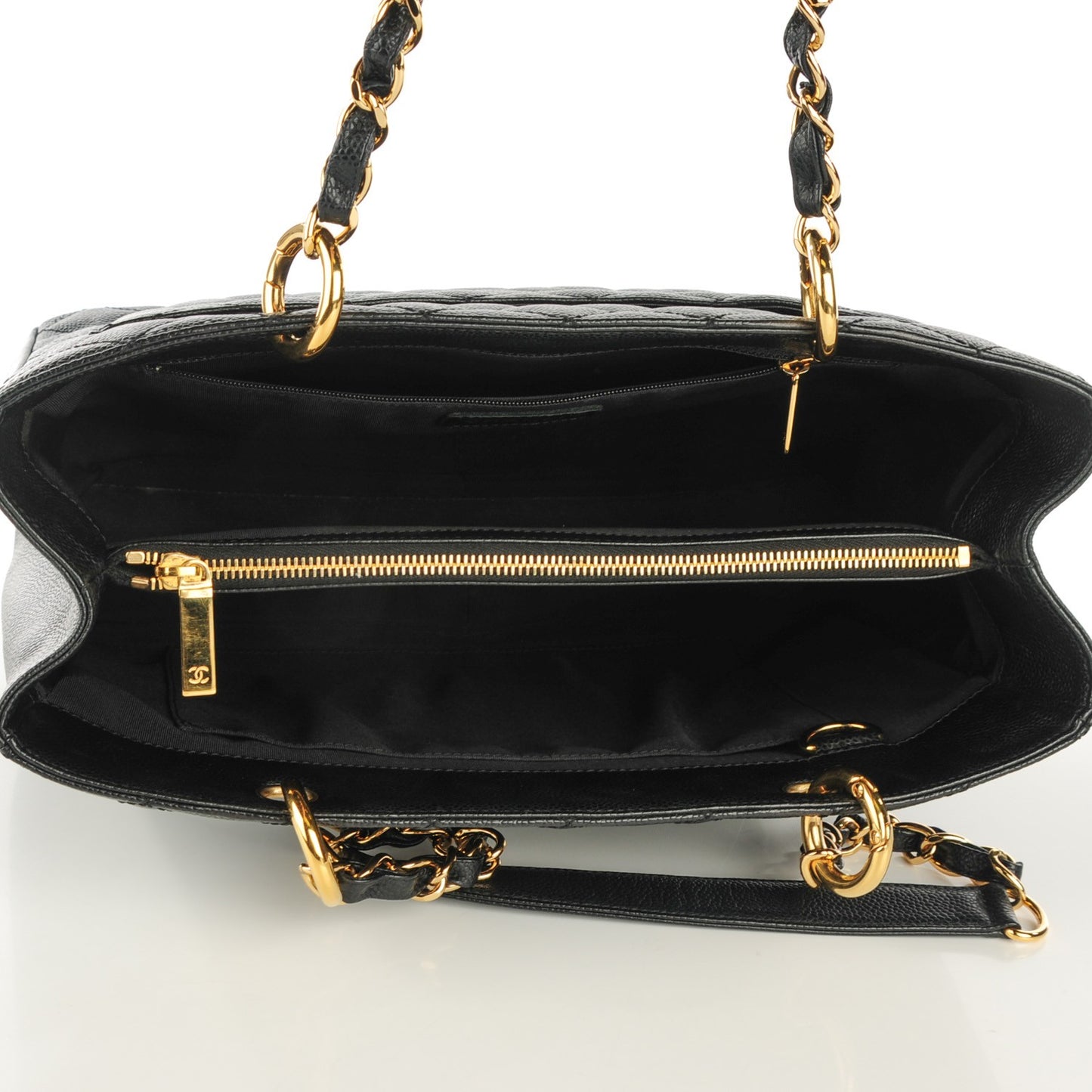 Caviar Quilted Grand Shopping Tote GST Black