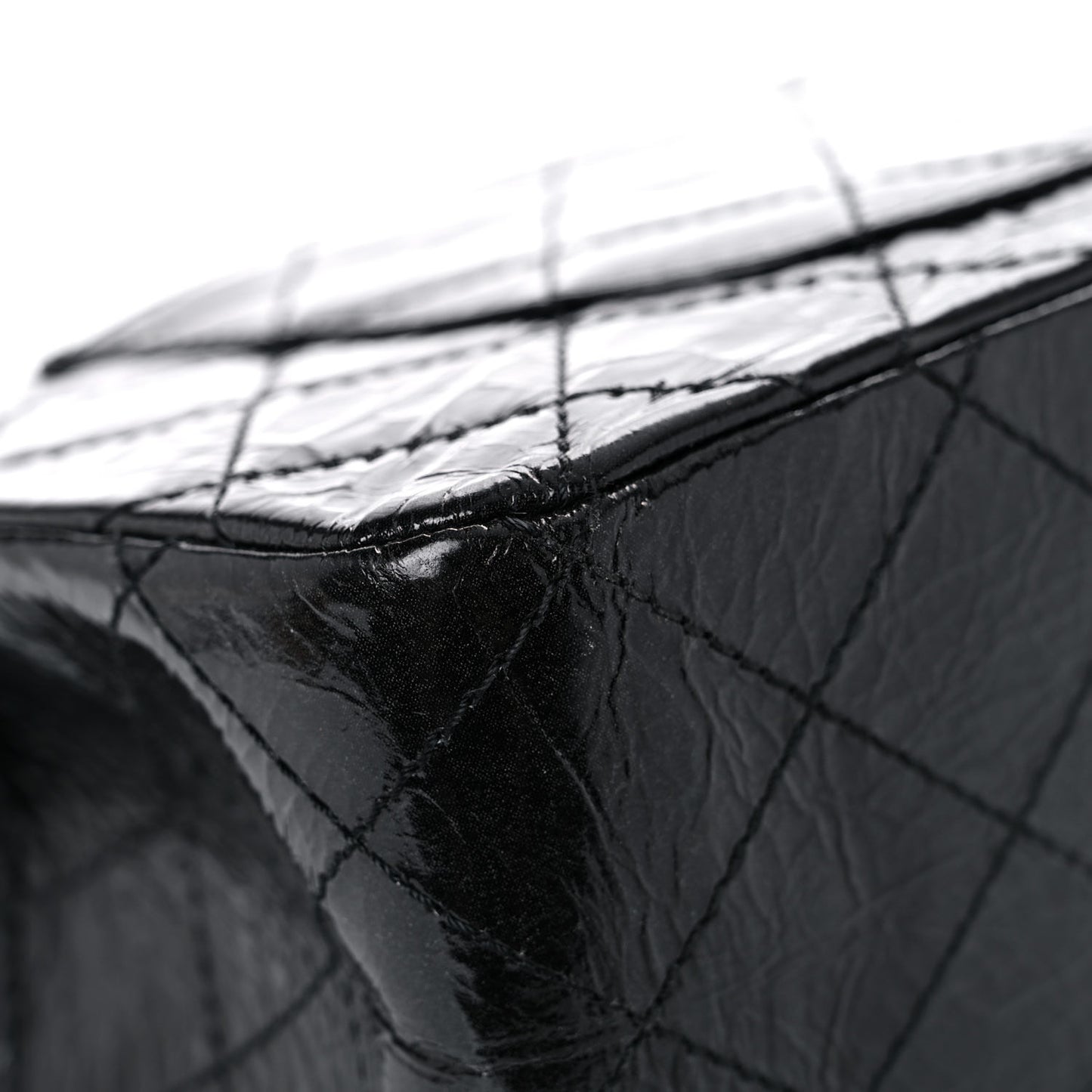 Glazed Aged Calfskin Quilted 2.55 Reissue 227 Flap Black