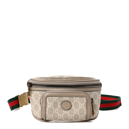 Gucci GG Supreme Monogram Textured Calfskin Web Retro Interlocking G Belt Bag Beige Mystic White Oatmeal 1 of 9