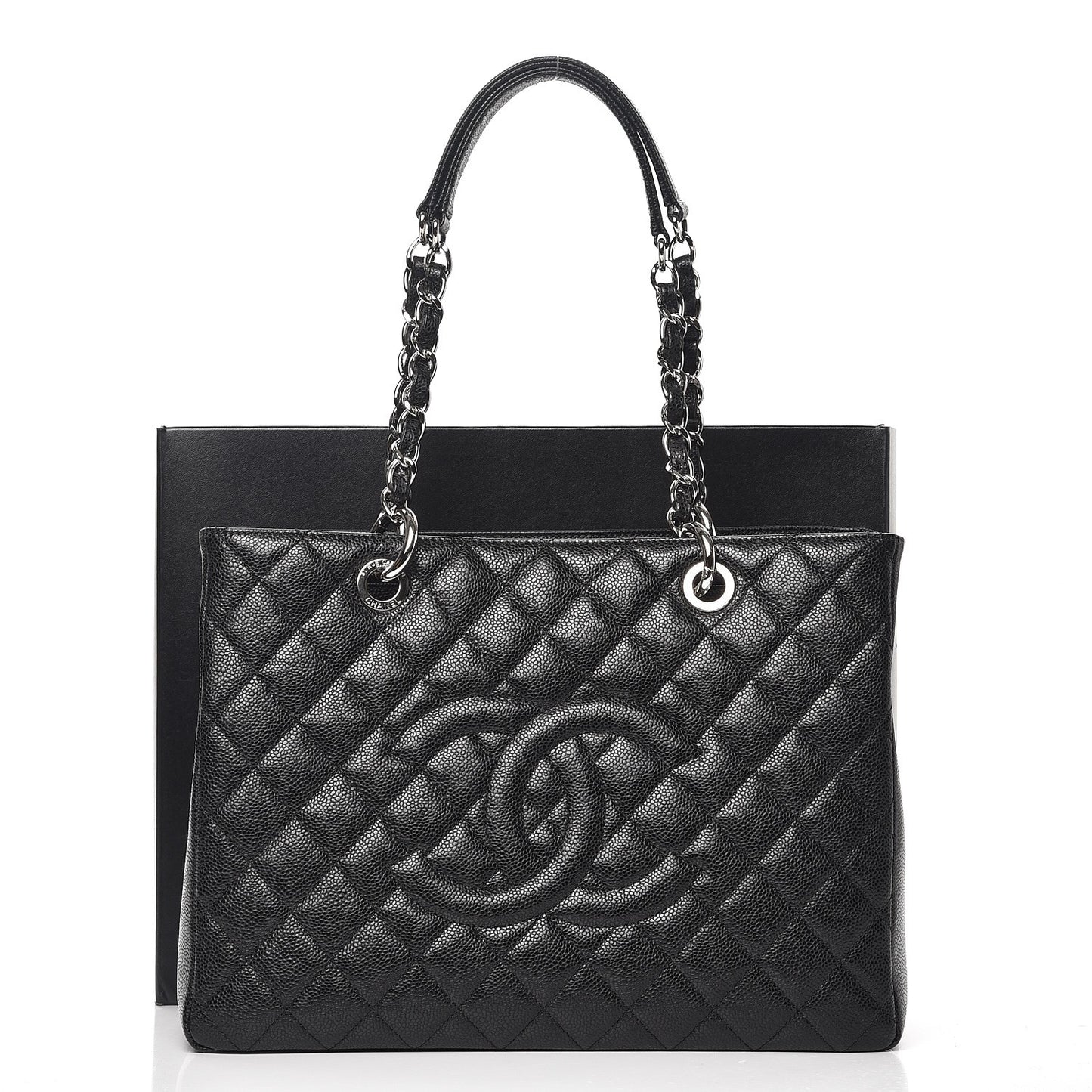 Caviar Quilted Grand Shopping Tote GST Black