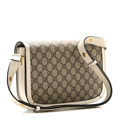 Gucci GG Supreme Monogram Horsebit 1955 Shoulder Bag Beige Mystic White 3 of 10