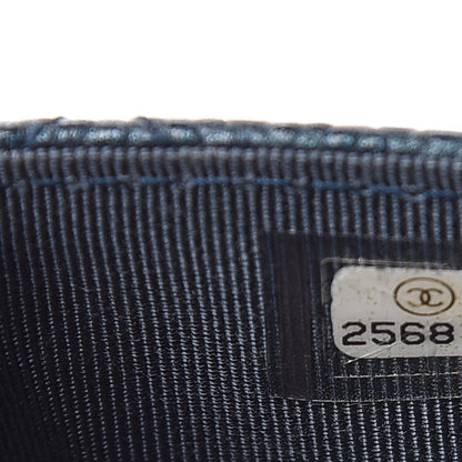 Chanel Iridescent Caviar Quilted Flap Card Holder Dark Blue 8 of 8