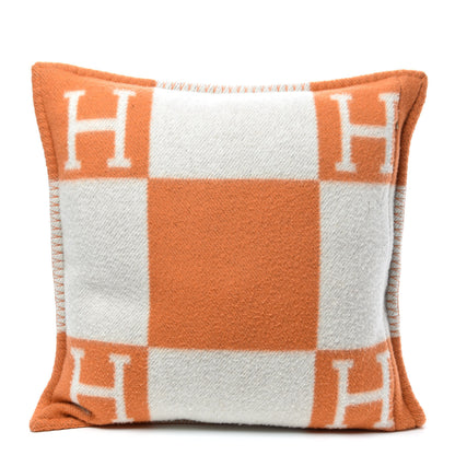 Hermes Wool Cashmere Avalon Pillow PM Ecru Potiron 2 of 3