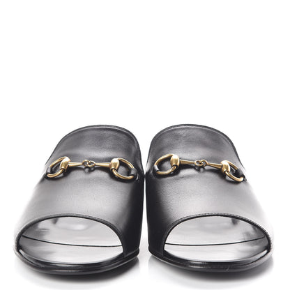 Gucci Malaga Kid Horsebit Slide Sandals 35.5 Black 2 of 8