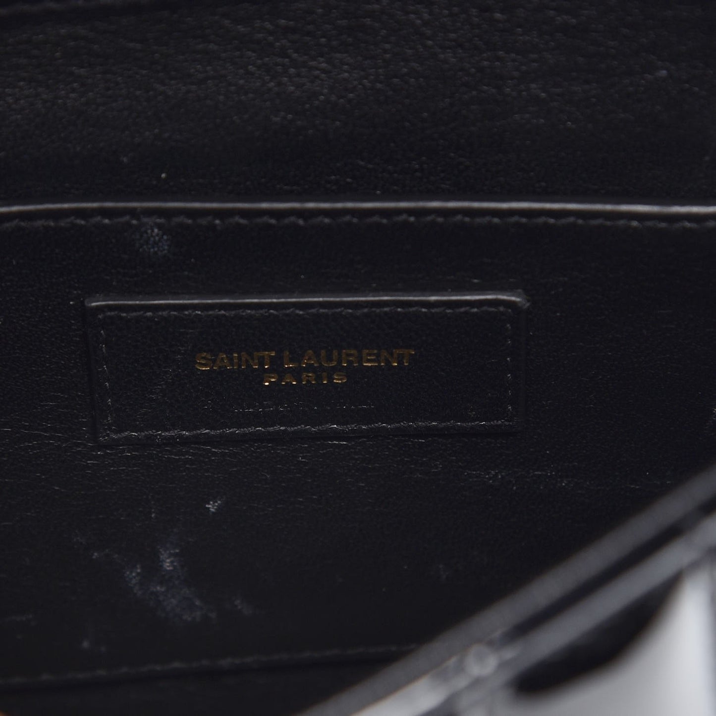 Patent Calfskin Matelasse Monogram Small Vicky Chain Bag Black