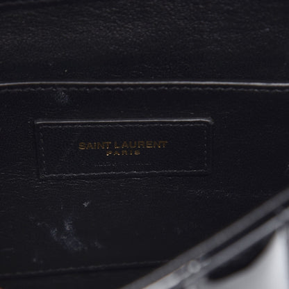 Saint Laurent Patent Calfskin Matelasse Monogram Small Vicky Chain Bag Black 6 of 9