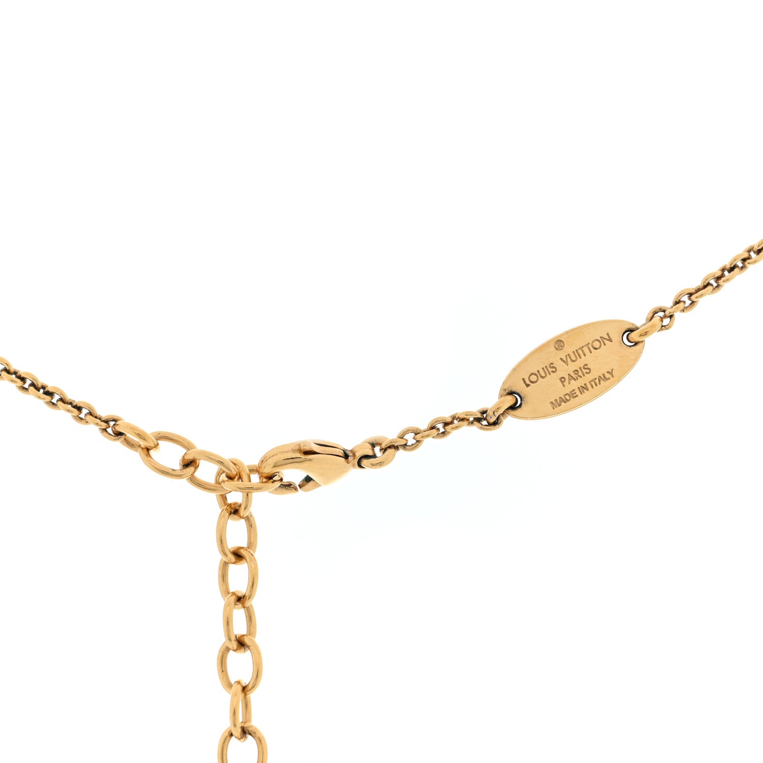 Louis Vuitton Brass Essential V Necklace Gold 4 of 4