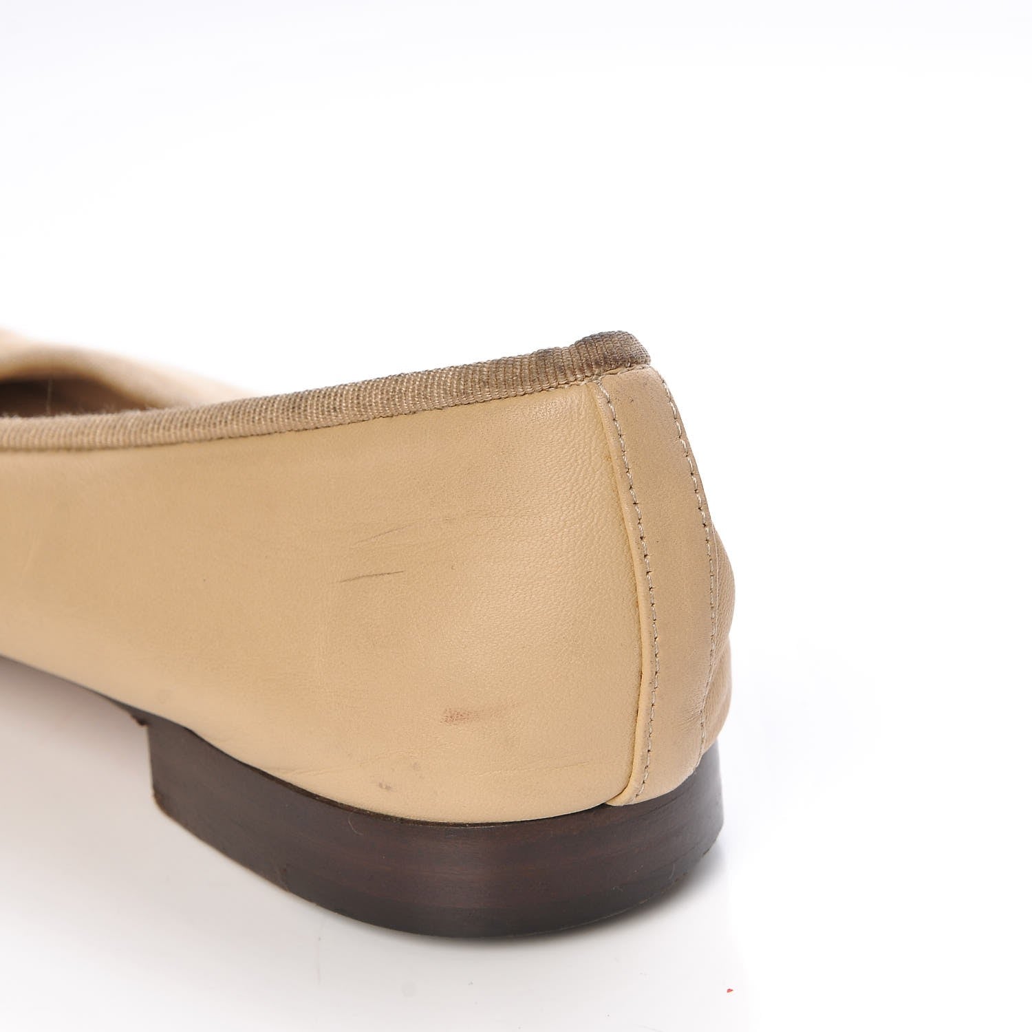 Chanel Lambskin Cap Toe Ballerina Flats 36.5 Beige Black 17 of 22