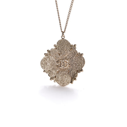 Chanel Crystal Pearl CC Pendant Necklace Light Gold 4 of 5