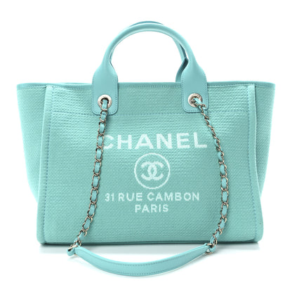 Chanel Mixed Fibers Small Deauville Tote Turquoise 1 of 12