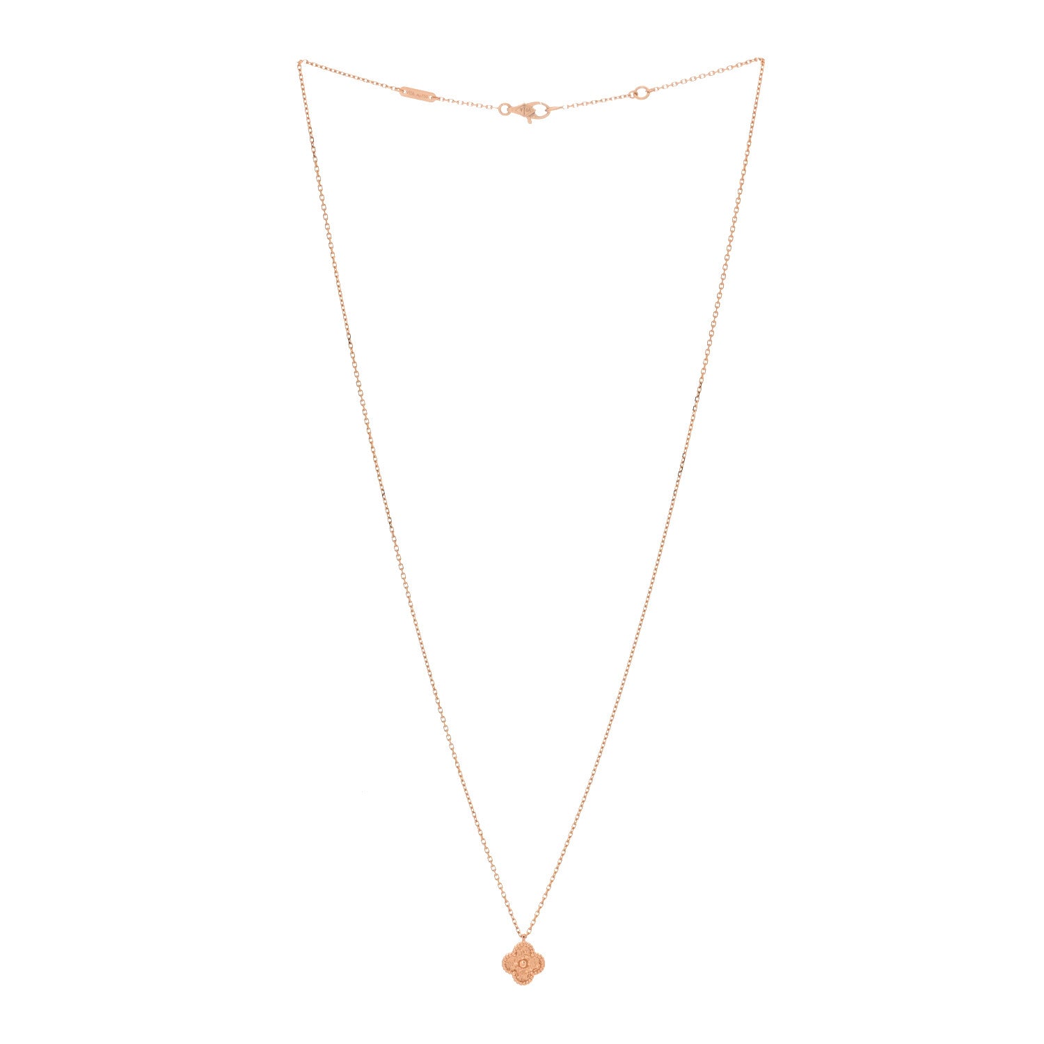 Van Cleef & Arpels 18K Rose Gold Sweet Alhambra Pendant Necklace 3 of 5