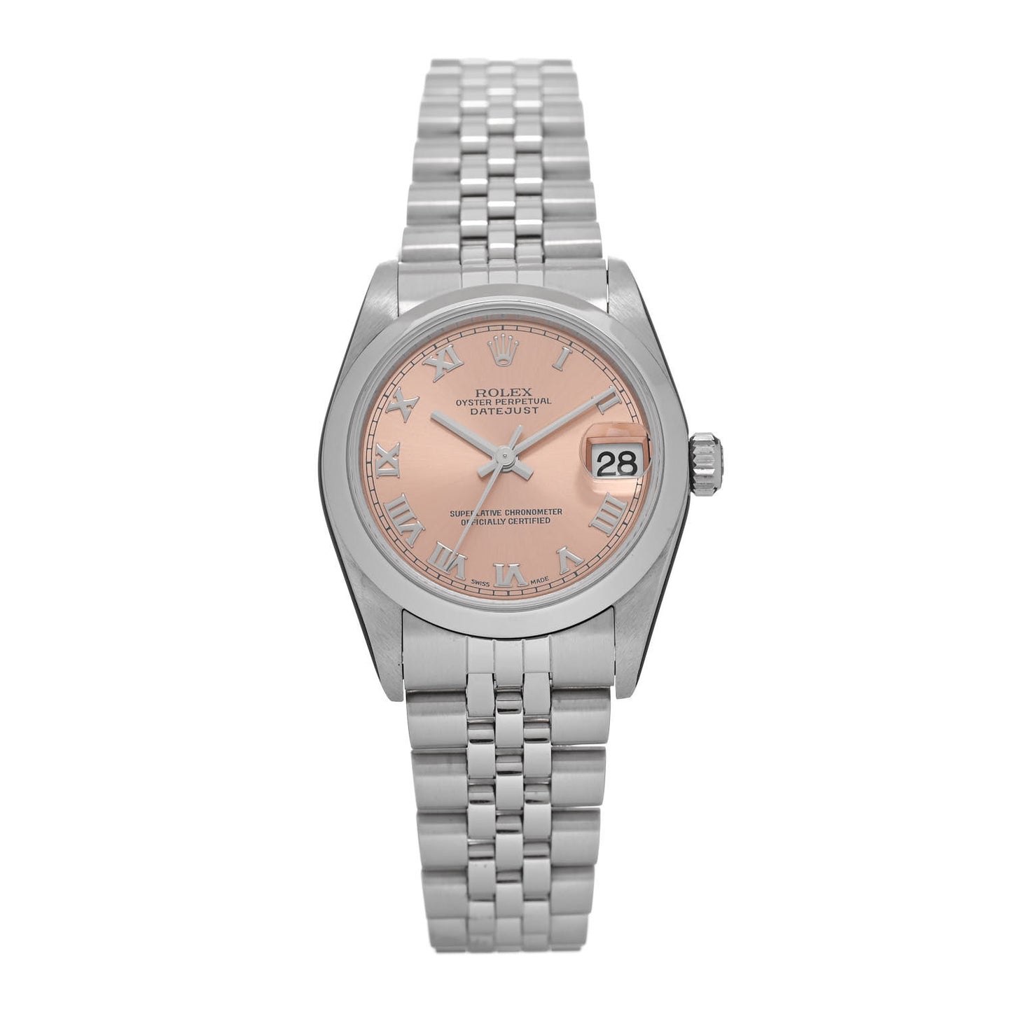Stainless Steel 31mm Oyster Perpetual Datejust Watch Pink Roman 78240