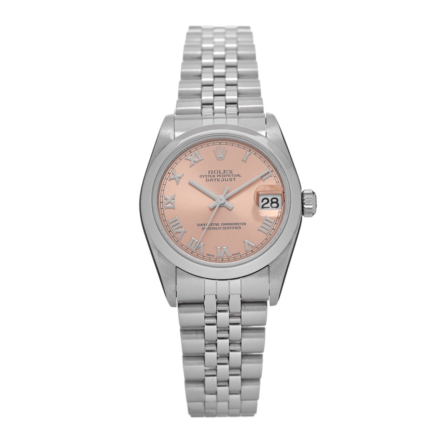 Rolex Stainless Steel 31mm Oyster Perpetual Datejust Watch Pink Roman 78240 1 of 5