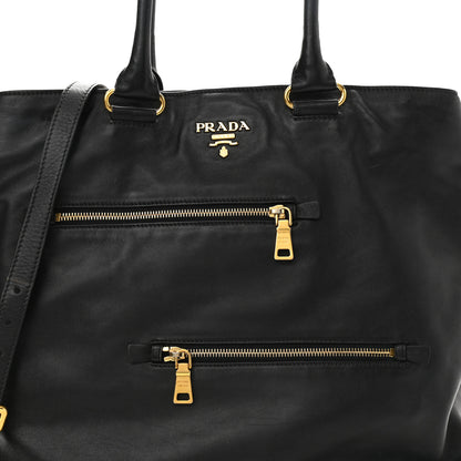 Prada Soft Calf Tote Black 9 of 11