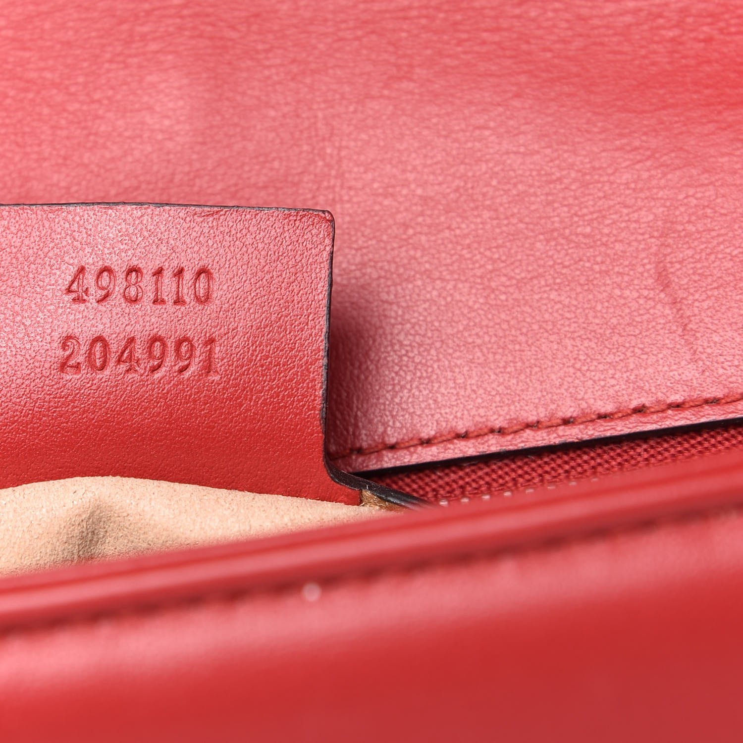 Gucci Calfskin Matelasse Small GG Marmont Top Handle Shoulder Bag Hibiscus Red 9 of 10