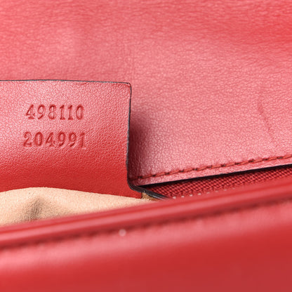 Gucci Calfskin Matelasse Small GG Marmont Top Handle Shoulder Bag Hibiscus Red 9 of 10
