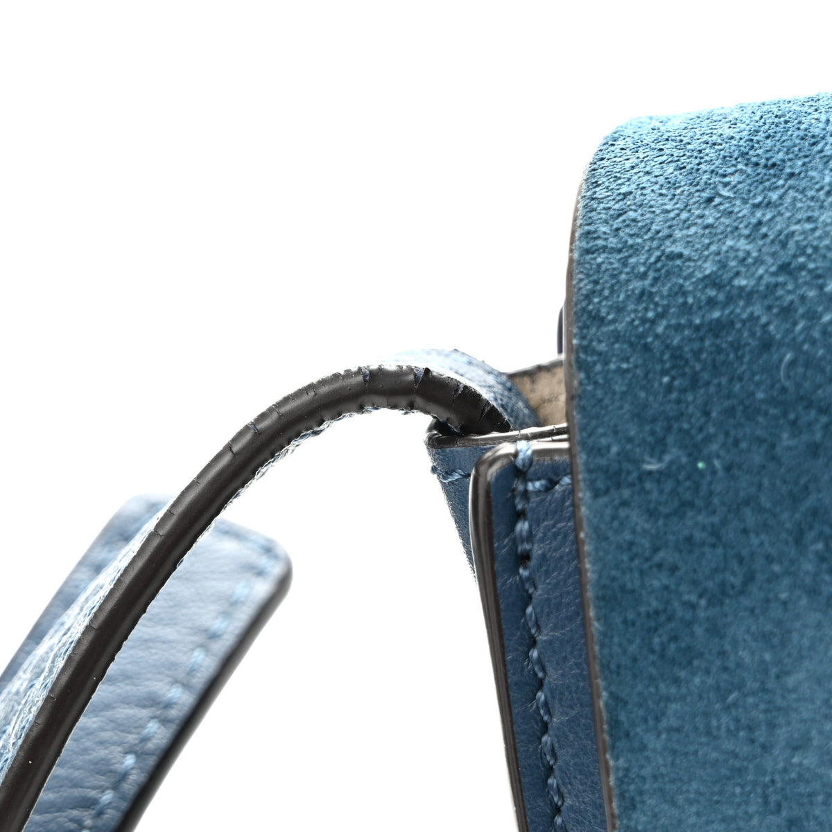 Chloe Suede Calfskin Small Faye Shoulder Bag Majolica Blue 14 of 14