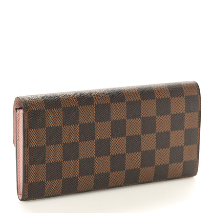 Louis Vuitton Damier Ebene Emilie Wallet Rose Ballerine 3 of 7
