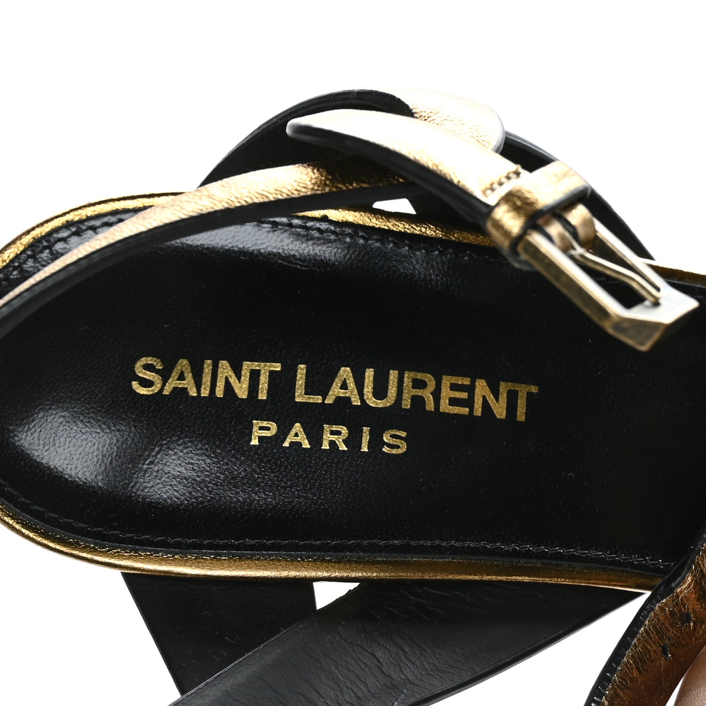 Metallic Calfskin Tribute 105 Sandals 40 Dark Gold
