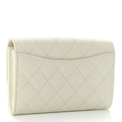 Chanel Caviar Quilted Medium Flap Wallet White 3 of 11