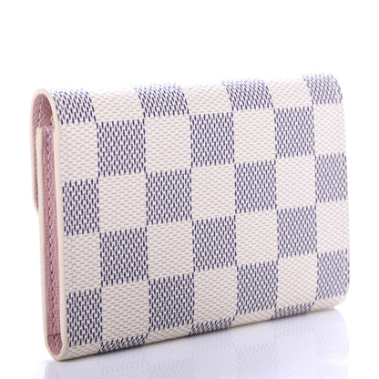 Louis Vuitton Damier Azur Rosalie Coin Purse Rose Ballerine 3 of 8