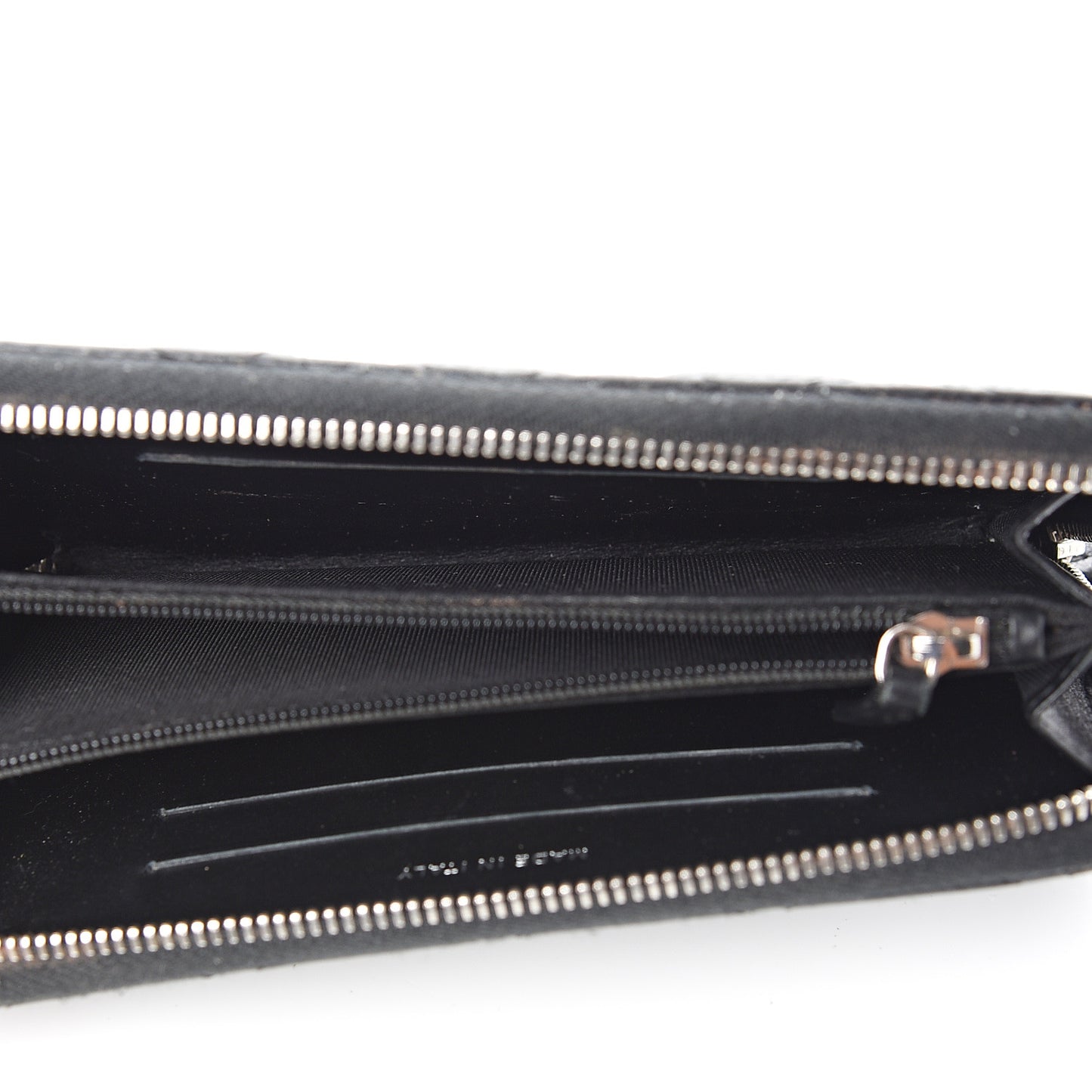 Caviar Quilted Small Gusset Zip Around Wallet Black