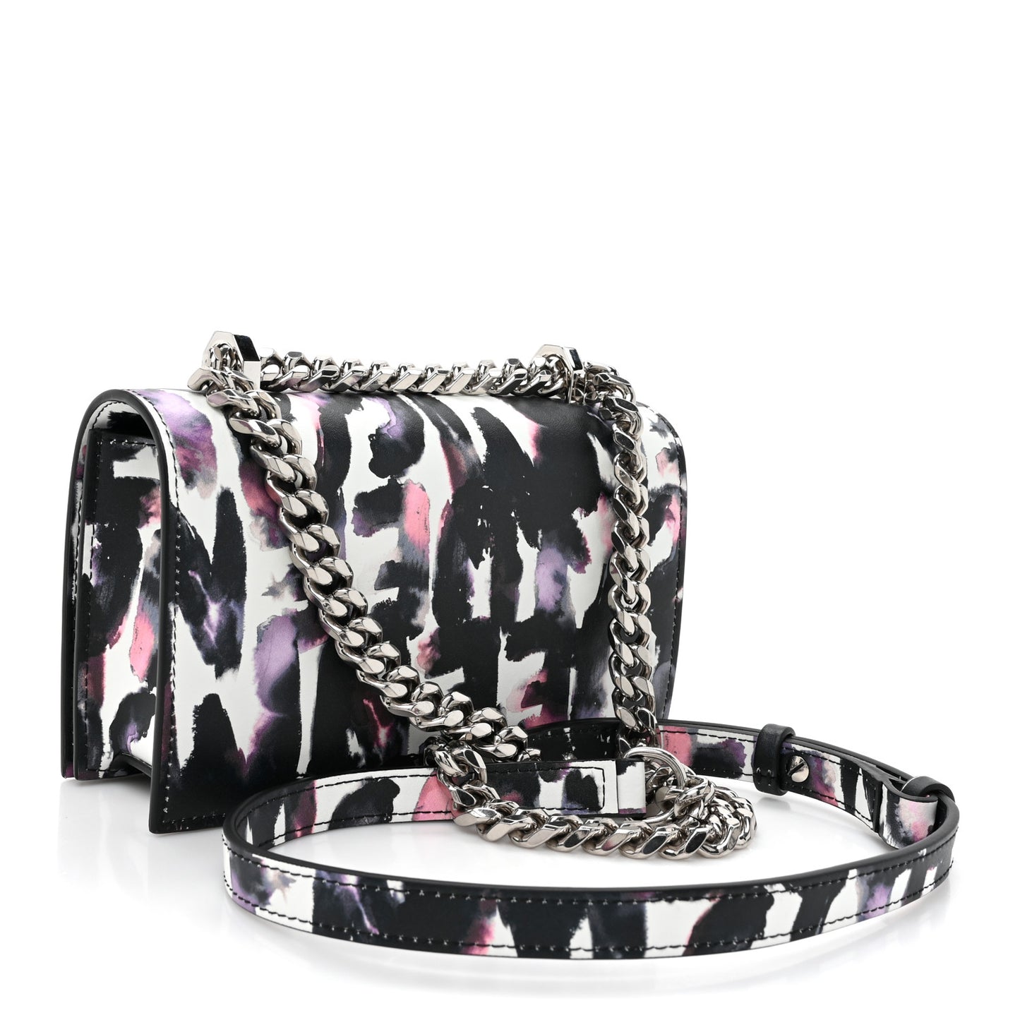 Nappa Grafitti Mini Jeweled Knuckle Satchel Multicolor